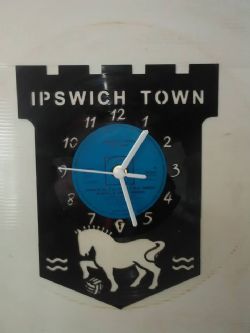 Ipswich Town F.C. Football Badge Themed Vinyl Record Clock