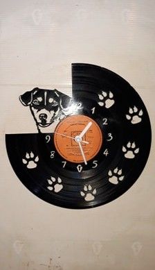 Jack Russel Portrait Paws Themed Vinyl Record Clock