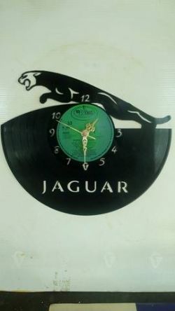 Jaguar Car Badge Vinyl Record Clock
