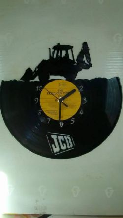 JCB Digger Vinyl Record Clock