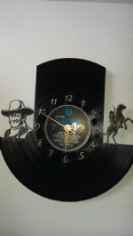 John Wayne Cowboy Vinyl Record Clock