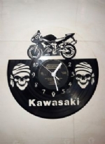 Kawasaki Skulls Themed Vinyl Record Clock