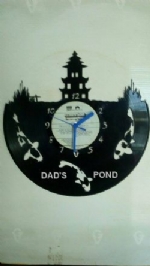 Koi Fish Personalised Vinyl Record Clock