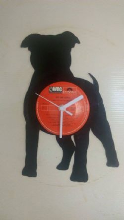 Staffordshire Bull Terrier Vinyl Record Clock