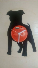 Staffordshire Bull Terrier Vinyl Record Clock