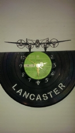 Lancaster Bomber Front View Vinyl Record Clock