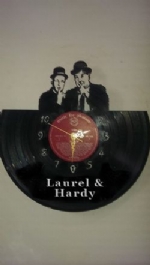 Laurel and Hardy Hollywood Themed Vinyl Record Clock