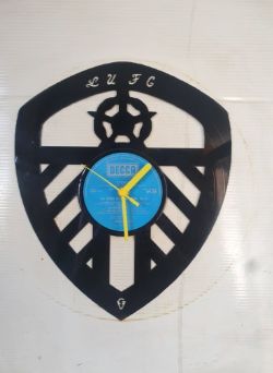 Leeds Fc Badge Themed Vinyl Record Clock