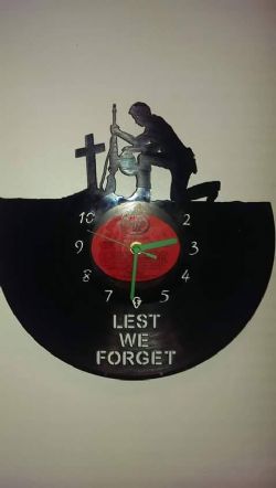 Lest We Forget Vinyl Record Clock