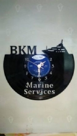 BKM Marine Logo Vinyl Record Clock