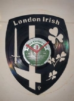 London Irish Rugby Team Themed Vinyl Record Clock