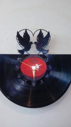 Love Birds Dove Vinyl Record Clock