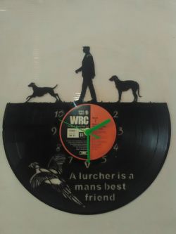 Lurcher Dog Vinyl Record Clock