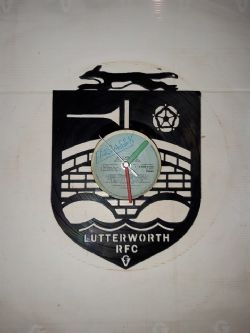 Lutterworth RFC Themed Vinyl Record Clock