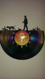 Spaniel Hunting With Man Vinyl Record Clock