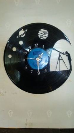 Telescope Space Vinyl Record Clock