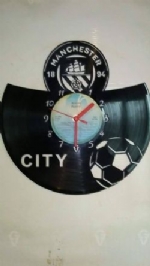 Manchester City FC New Vinyl Record Clock