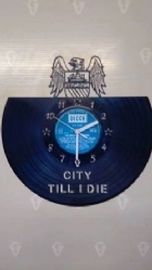 Manchester City FC Vinyl Record Clock
