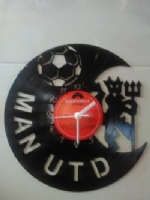 Manchester United Devil Football Badge Football Themed Vinyl Record Clock