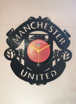Manchester United FC Full Crest Themed Vinyl Record Clock