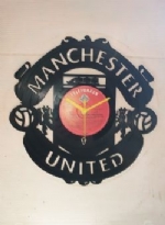 Manchester United FC Full Crest Themed Vinyl Record Clock