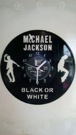 Michael Jackson Black Or White Vinyl Record Clock