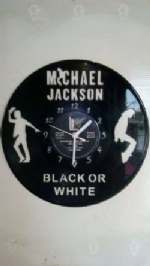 Michael Jackson Black Or White Vinyl Record Clock