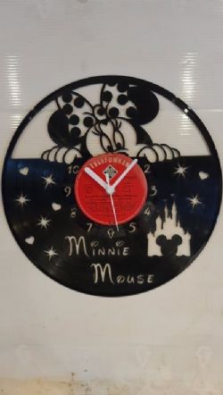 Minnie Mouse Themed Record Clock