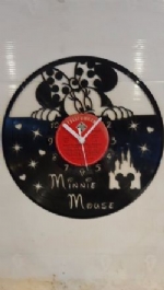 Minnie Mouse Themed Record Clock