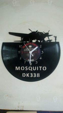 Mosquito Aeroplane Vinyl Record Clock