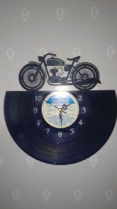 Motor Bike 40s Vinyl Record Clock