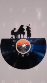 Musical Duo Vinyl Record Clock