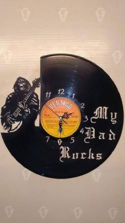 'My Dad Rocks' Custom Vinyl Record Clock