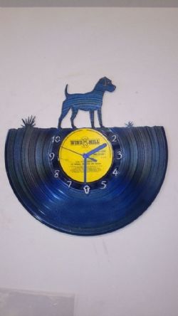 Patterdale Dog Vinyl Record Clock