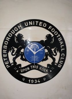 Peterborough United F.C. Themed Vinyl Record Clock