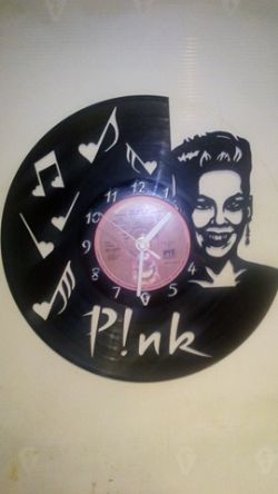Pink Vinyl Record Clock