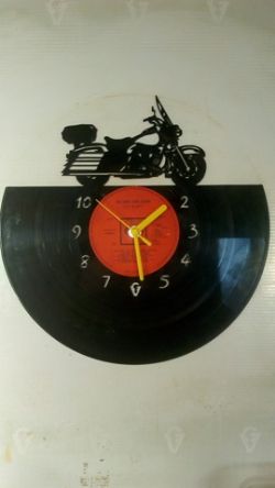 Police Motor Bike Vinyl Record Clock
