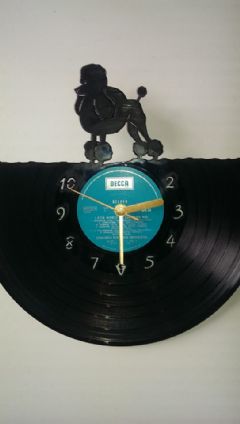 Poodle Dog Vinyl Record Clock