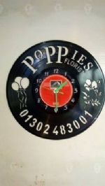 Poppies Florist Vinyl Record Clock