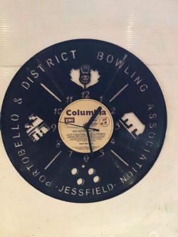 Portobello and District Bowling Team Themed Vinyl Record Clock