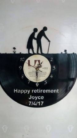 Custom Retirement Vinyl Record Clock