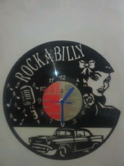Rockabilly Themed Vinyl Record Clock