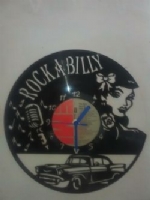 Rockabilly Themed Vinyl Record Clock