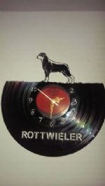 Rottweiler Dog Vinyl Record Clock