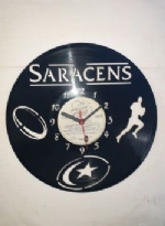 Saracens Rugby Team Themed Vinyl Record Clock