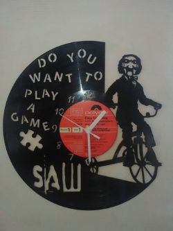 Saw Vinyl Record Clock