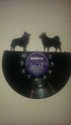 Schipperke Dog Vinyl Record Clock