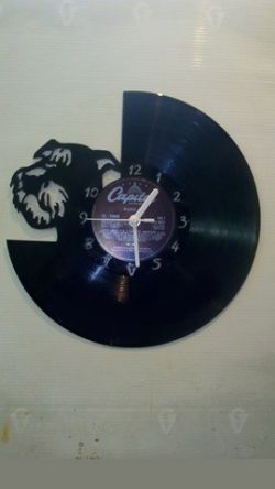 Schnauzer New Portrait Themed Vinyl Record Clock