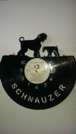 Giant And Standard Schnauzer Dog Vinyl Record Clock