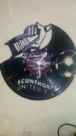 Scunthorpe United Fc Football Theme Vinyl Record Clock
